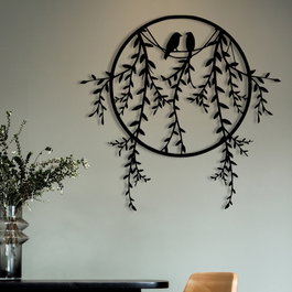Wallity Sirayet Escultura de pared de metal negra